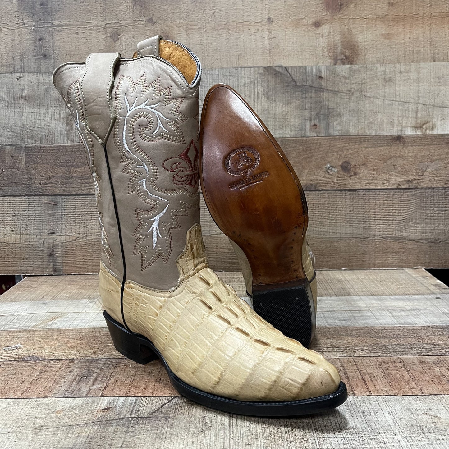Men's Crocodile Print Leather Cowboy Boots Est.099 Cocodrilo