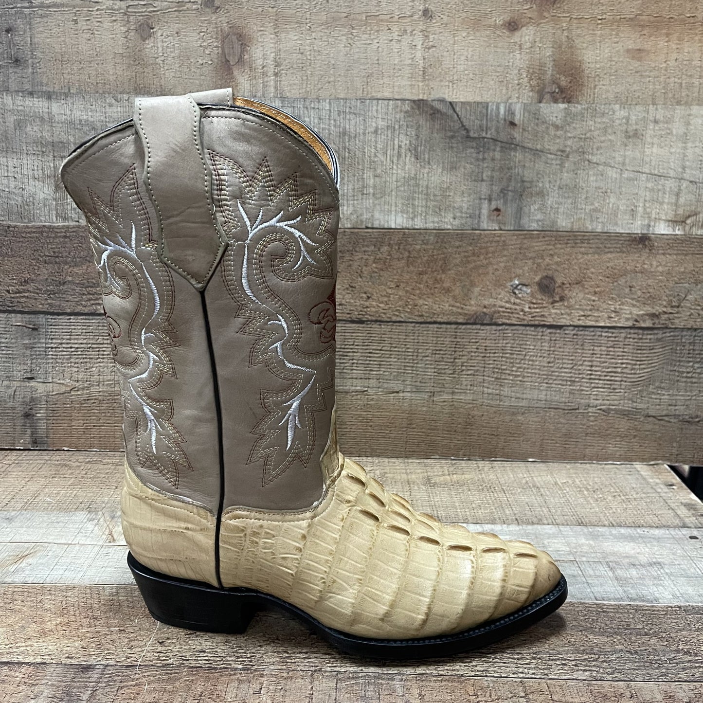 Men's Crocodile Print Leather Cowboy Boots Est.099 Cocodrilo