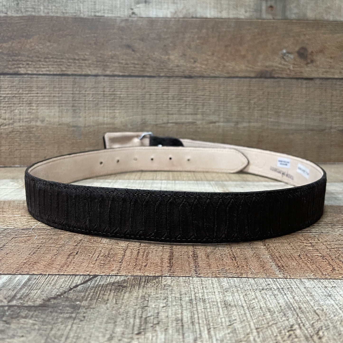 Men's Western Cowboy Genuine Leather Python Print Belt Cinto Imprenta Piton