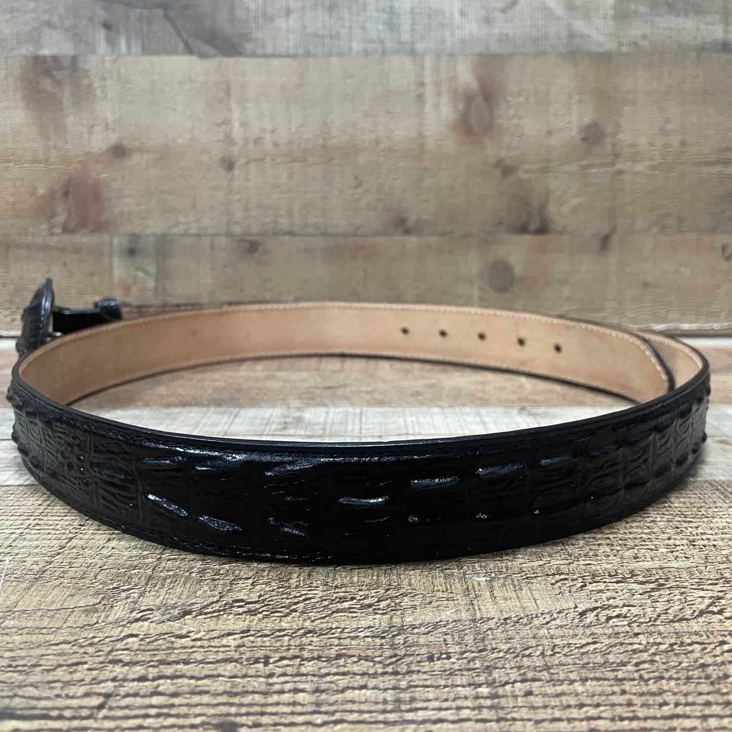 Men's Western Cowboy Genuine Cow Leather Crocodile Print Belt Round Buckle Cinto Cocodrilo Hebilla Redonda