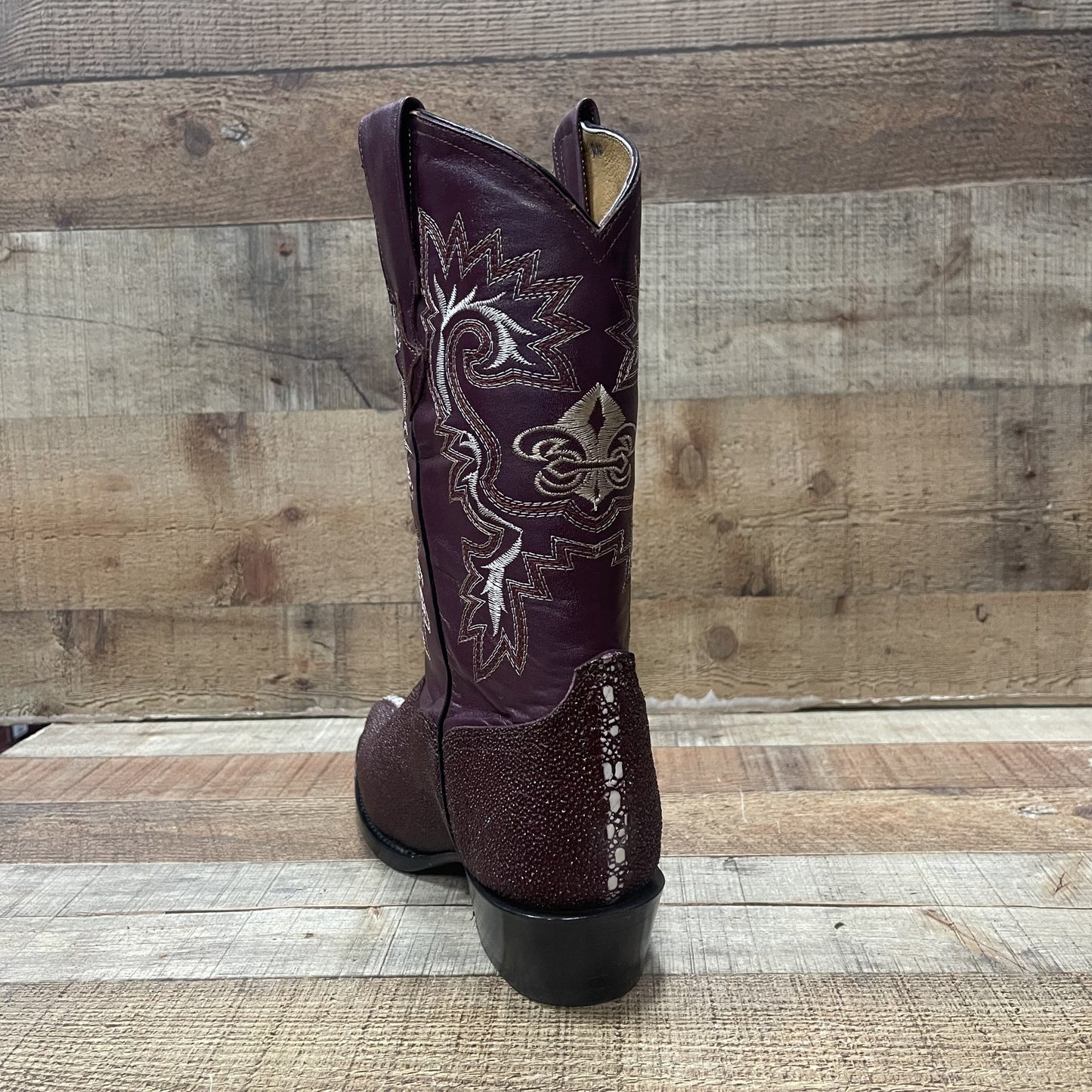 Men's Western Cowboy Genuine Leather Pointed Toe Boots Stingray Est.099 Mantarraya