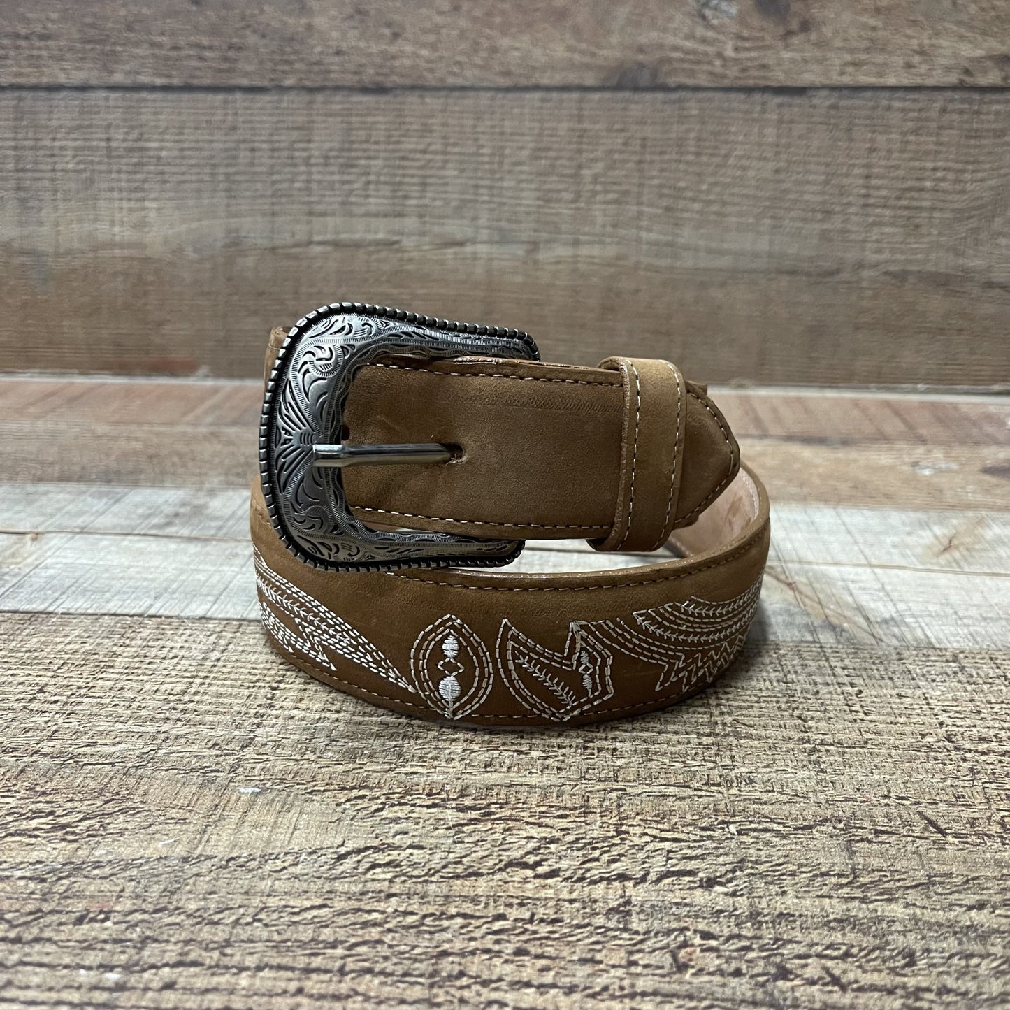Women's Western Cowgirl Leather Belt Cinto Dama Bordado Blanco Est. 801
