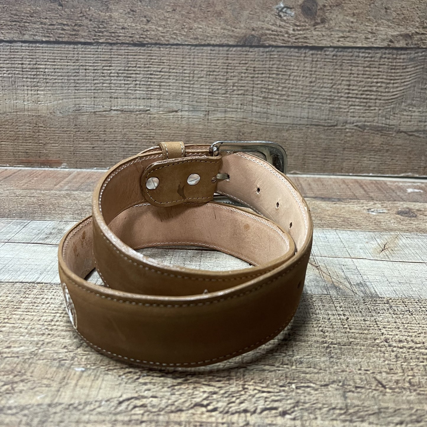 Women's Western Cowgirl Leather Belt Cinto Dama Bordado Blanco Est. 801