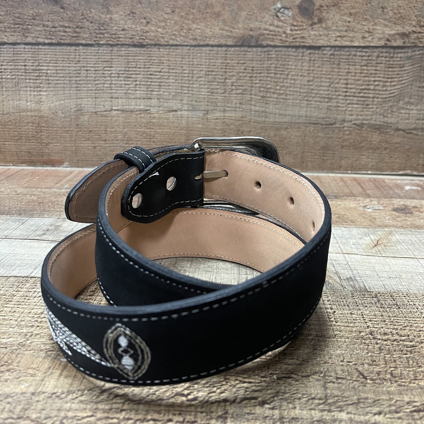 Women's Western Cowgirl Leather Belt Cinto Dama Bordado Blanco Est. 801