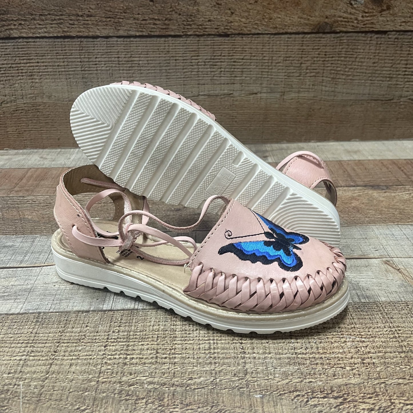 Women's Handmade Authentic Leather Lace Up Sandals Butterfly Est.279 Huaraches Dama Mariposa Correas