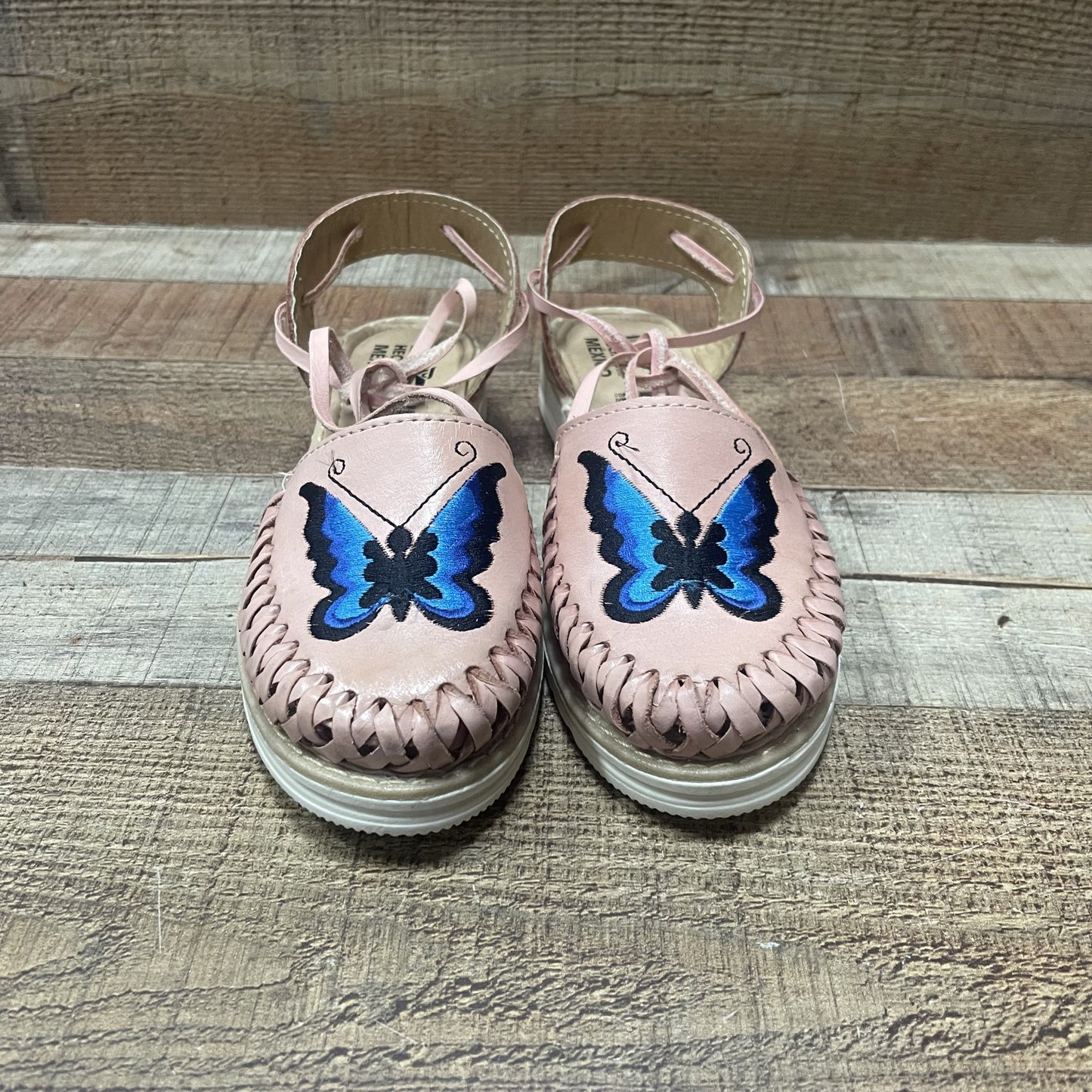 Women's Handmade Authentic Leather Lace Up Sandals Butterfly Est.279 Huaraches Dama Mariposa Correas