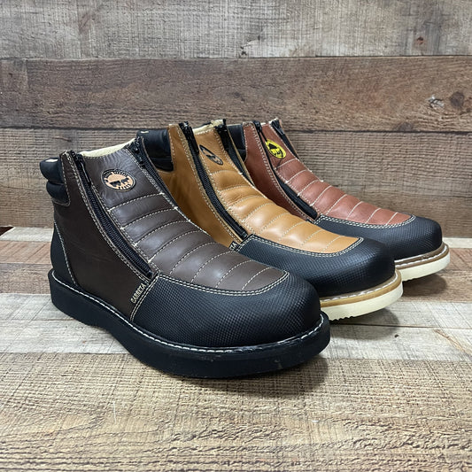 Special Discount: Men's Light Weight Double Zipper Work Boots Bota Cierres Est.1216 Puntera