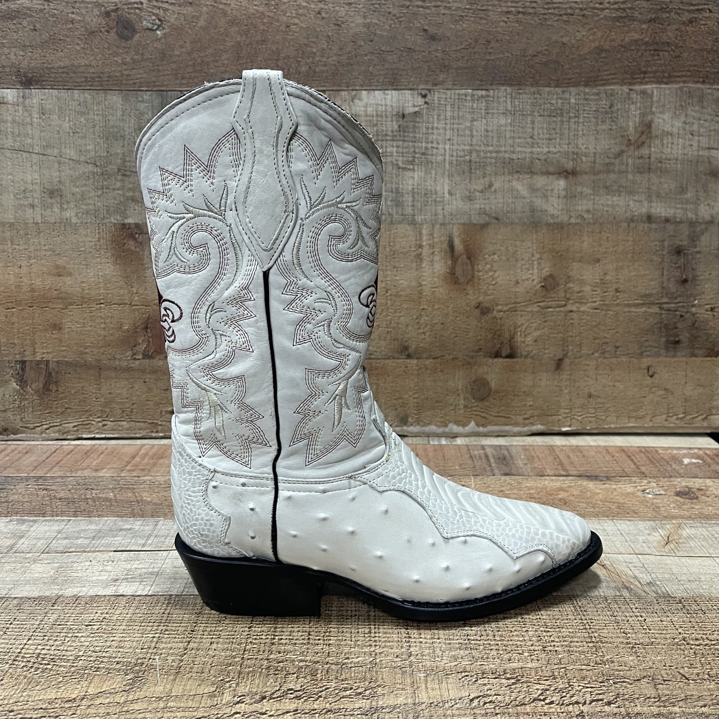 Special Discount: Men's Cowboy Western Ostrich Foot Print Pointed Boots Bota Avestruz Vaquera Puntal Est.099 Pata