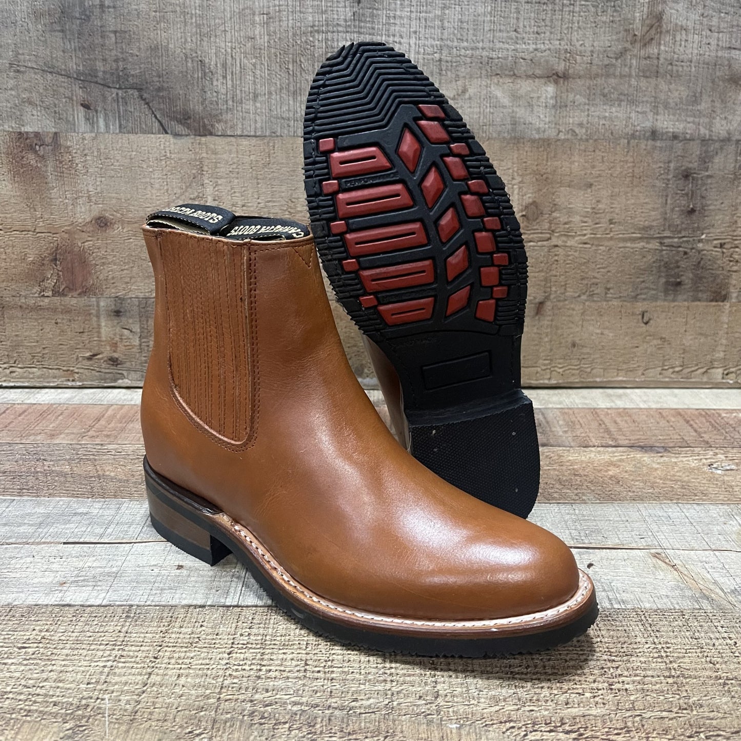 Men's Cowboy Pull On Ankle-round Boots Black Est.250 Botín Napa Suela Hule