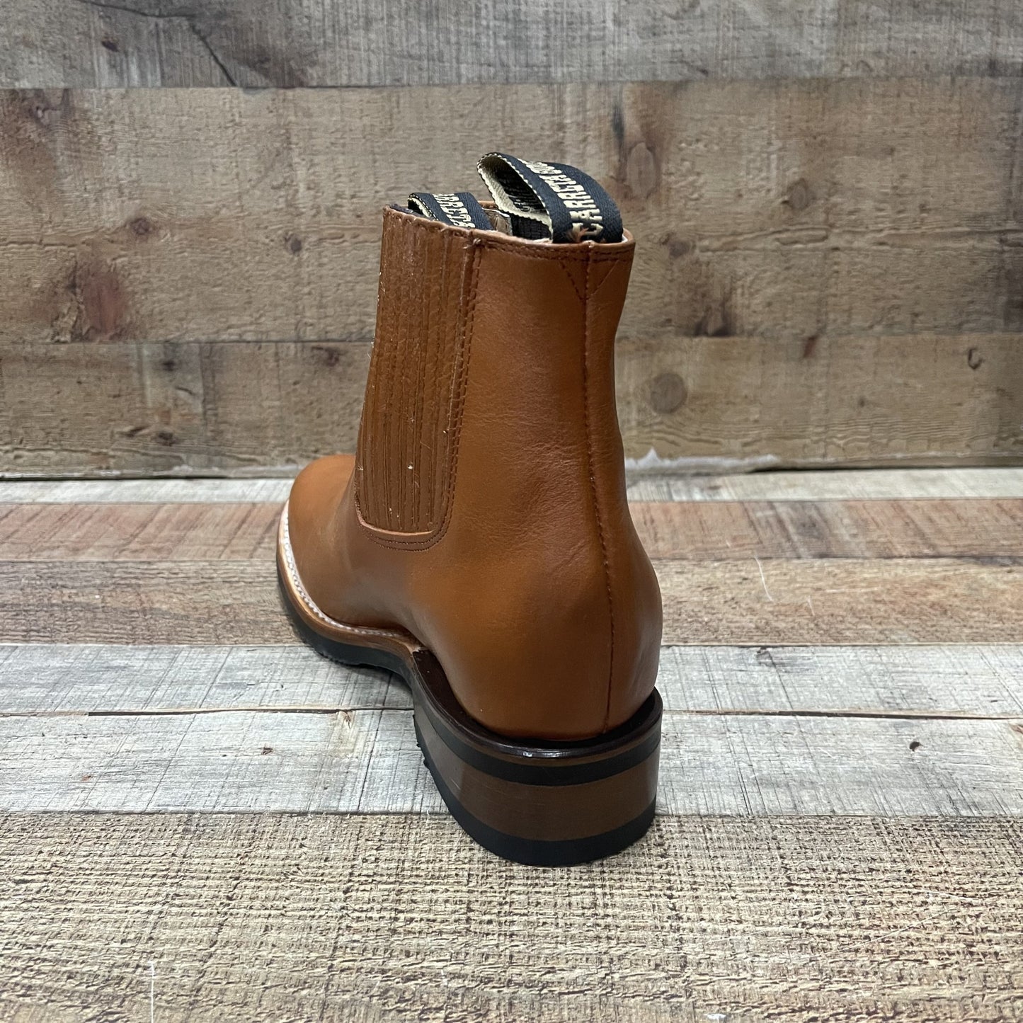 Men's Cowboy Pull On Ankle-round Boots Black Est.250 Botín Napa Suela Hule