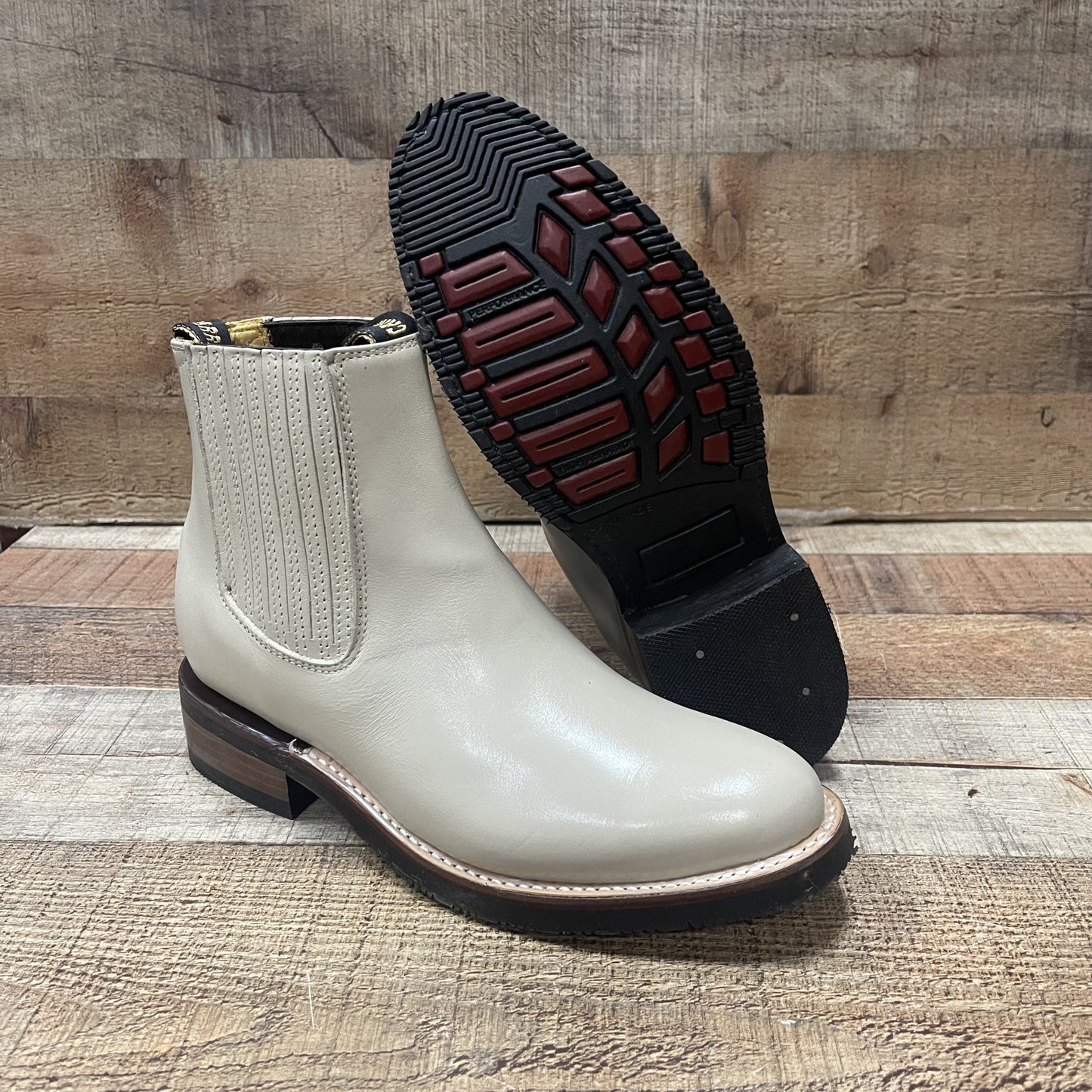 Men's Cowboy Pull On Ankle-round Boots Black Est.250 Botín Napa Suela Hule