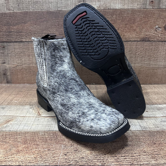 Men's Western Cowboy Genuine Cowhide Leather and Genuine Cow Hair Ankle Boot Botin Est.714 Pelos