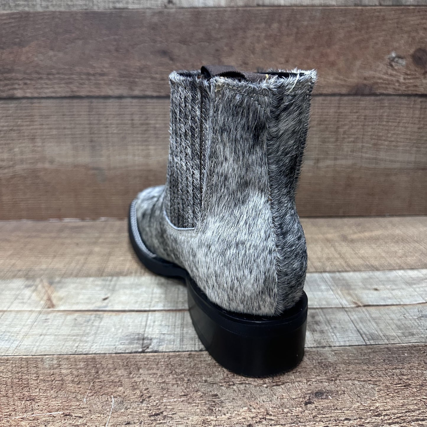 Men's Western Cowboy Genuine Cowhide Leather and Genuine Cow Hair Ankle Boot Botin Est.714 Pelos