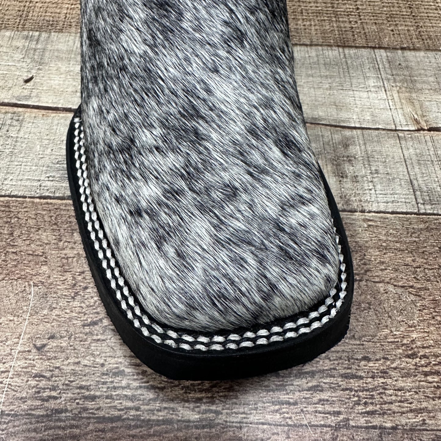 Men's Western Cowboy Genuine Cowhide Leather and Genuine Cow Hair Ankle Boot Botin Est.714 Pelos