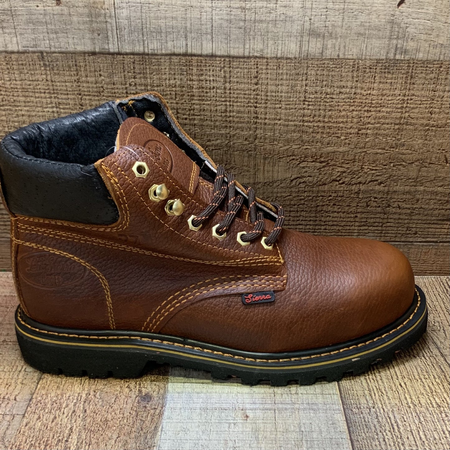 Las mejores botas de trabajo para hombres Cordones Cuero genuino Aceite Resistente al agua Resbalón Est.425 Forte Vino