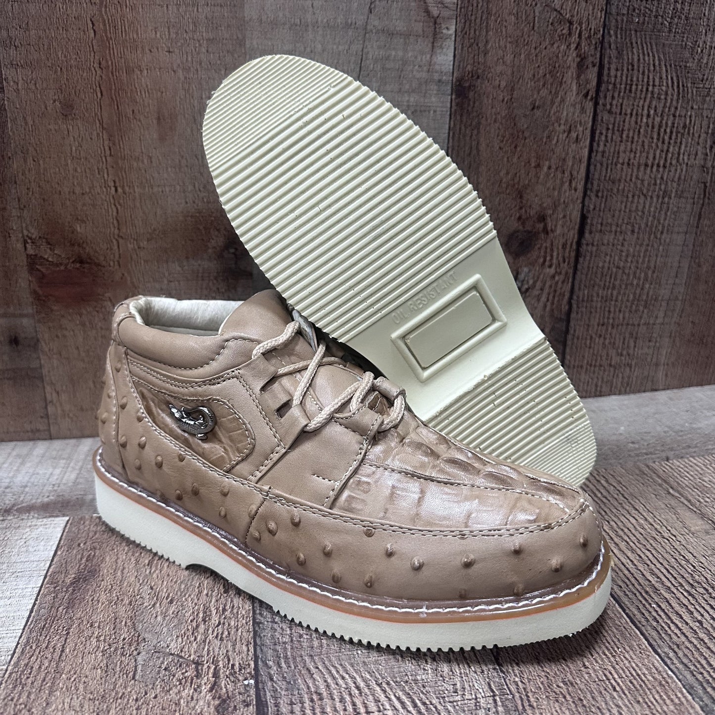 Men’s Crocodile/Ostrich Print Leather Shoes Est.1214 Ave Coco
