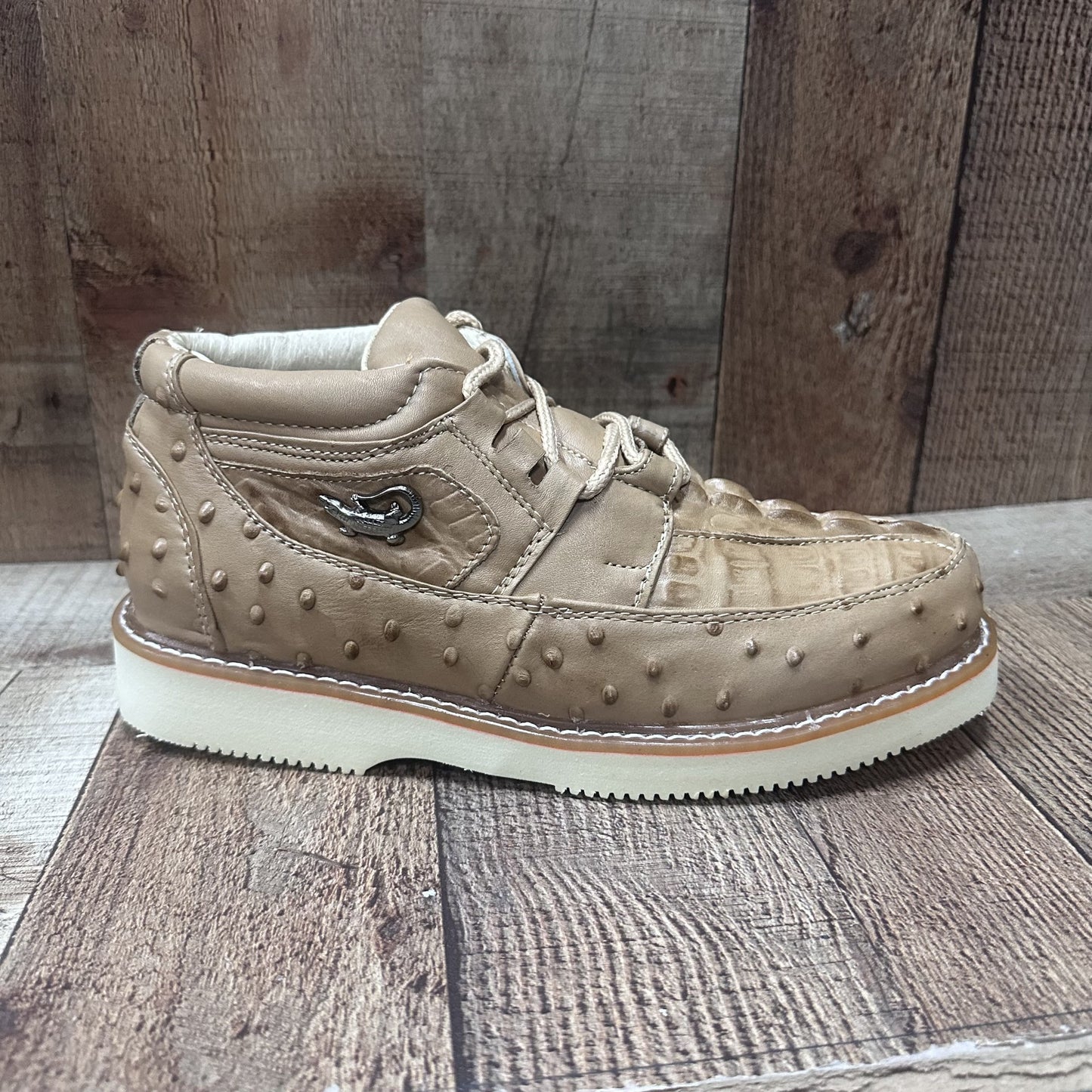 Men’s Crocodile/Ostrich Print Leather Shoes Est.1214 Ave Coco