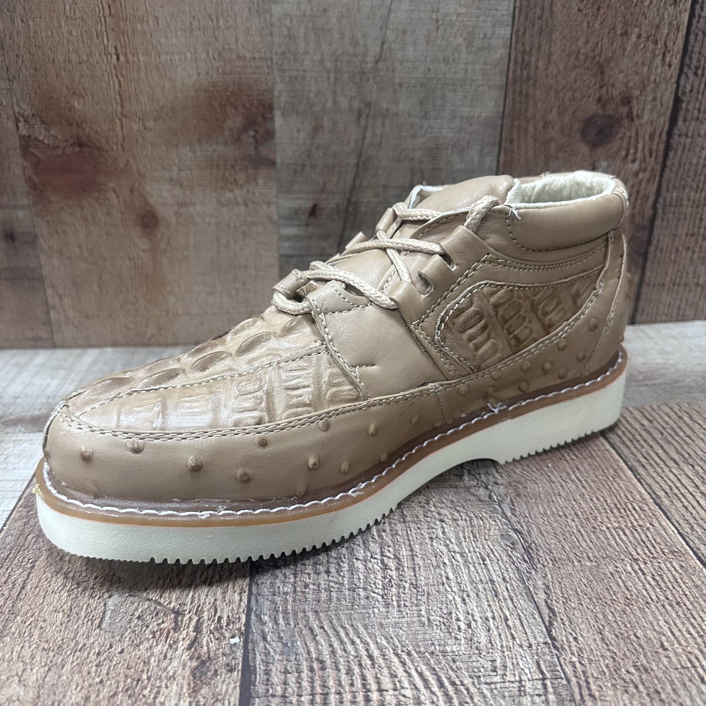 Men’s Crocodile/Ostrich Print Leather Shoes Est.1214 Ave Coco