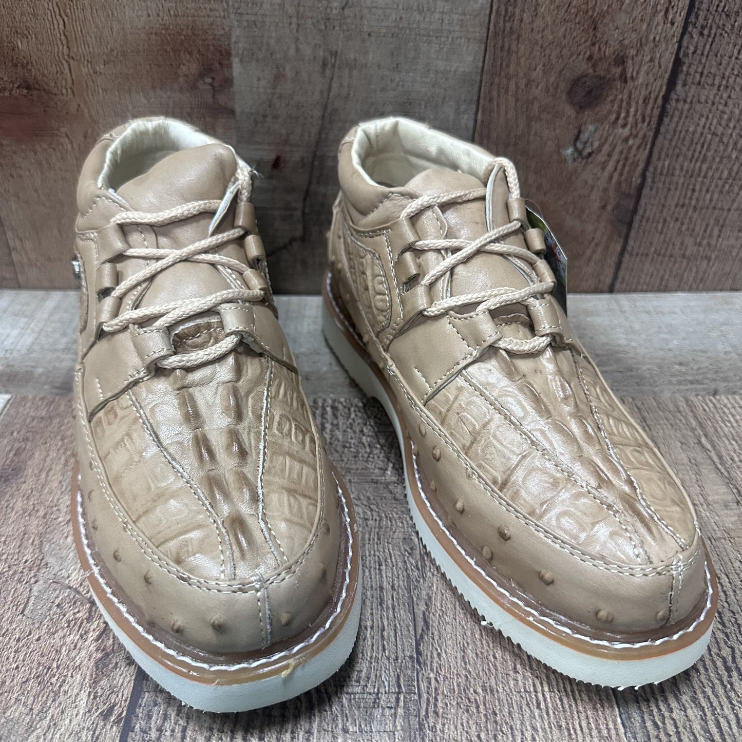 Men’s Crocodile/Ostrich Print Leather Shoes Est.1214 Ave Coco