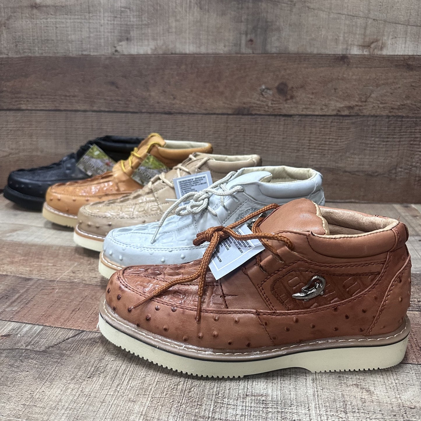 Men’s Crocodile/Ostrich Print Leather Shoes Est.1214 Ave Coco