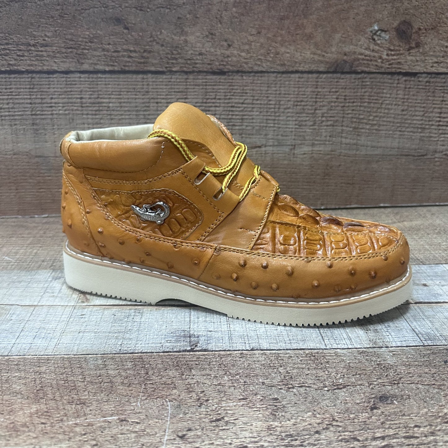 Men’s Crocodile/Ostrich Print Leather Shoes Est.1214 Ave Coco