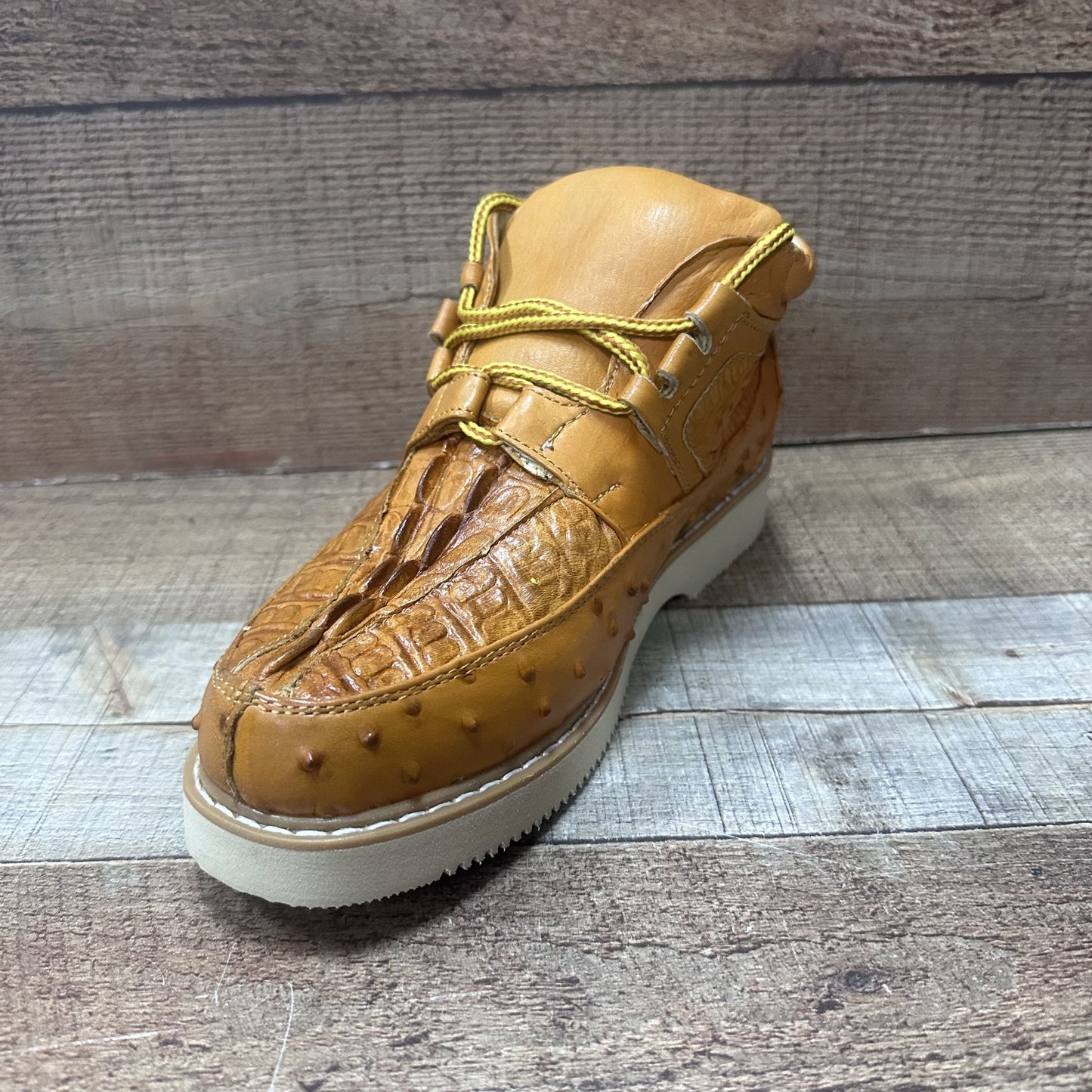 Men’s Crocodile/Ostrich Print Leather Shoes Est.1214 Ave Coco