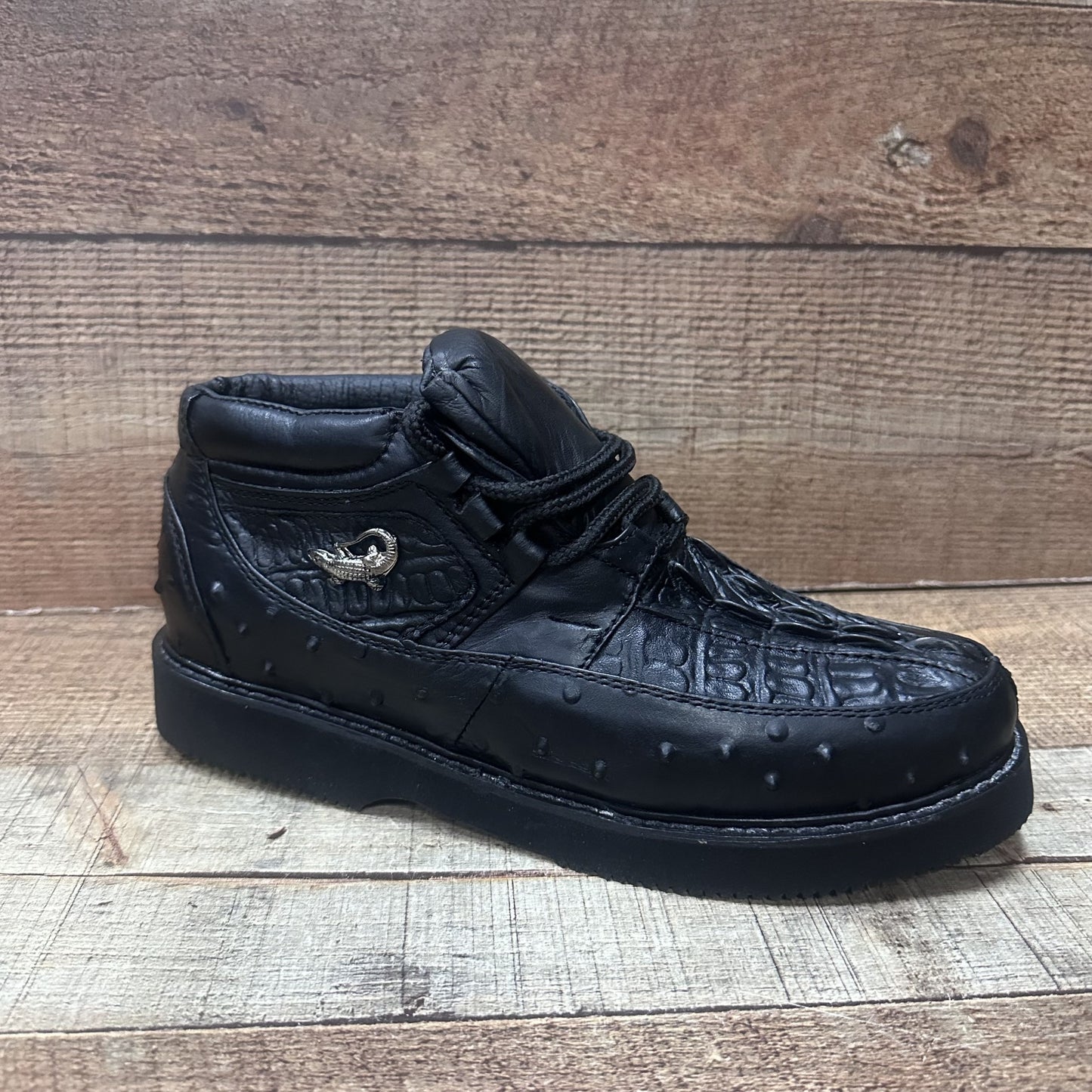 Men’s Crocodile/Ostrich Print Leather Shoes Est.1214 Ave Coco