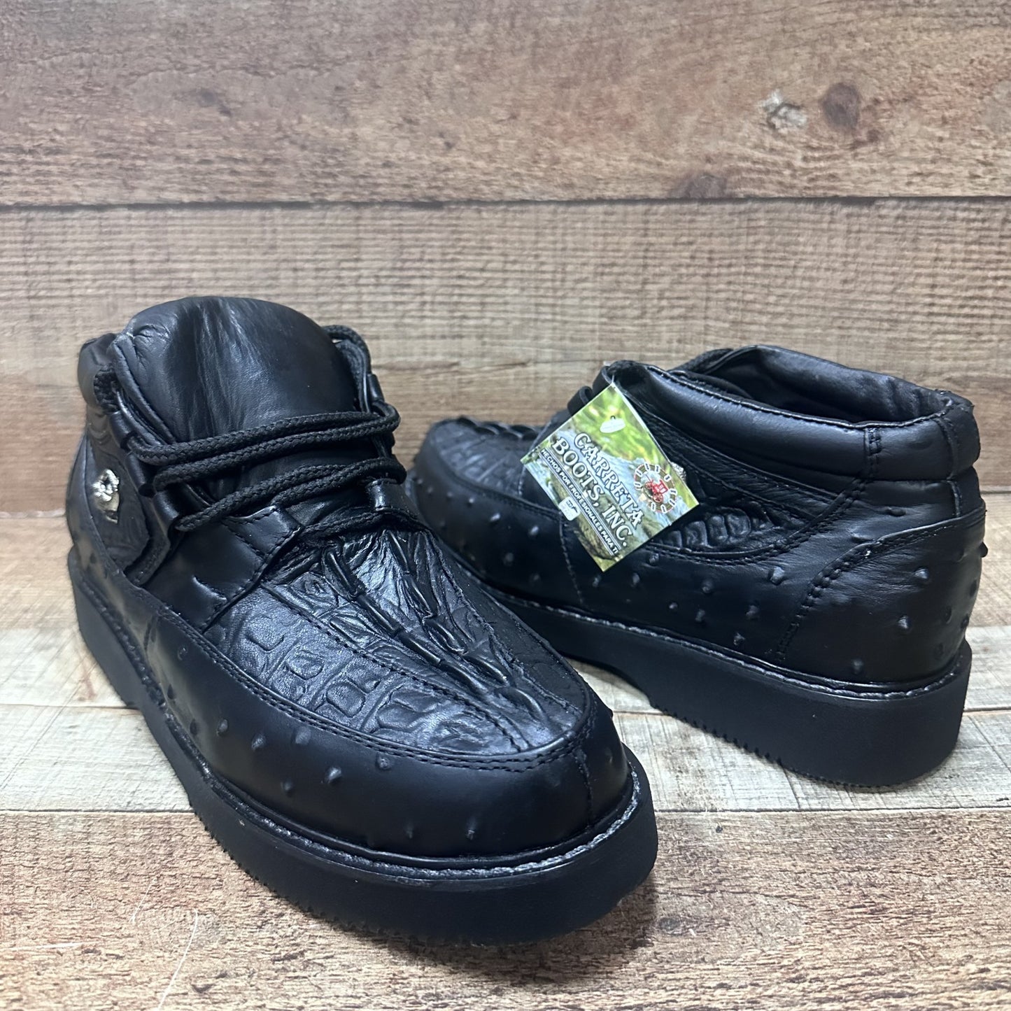 Men’s Crocodile/Ostrich Print Leather Shoes Est.1214 Ave Coco