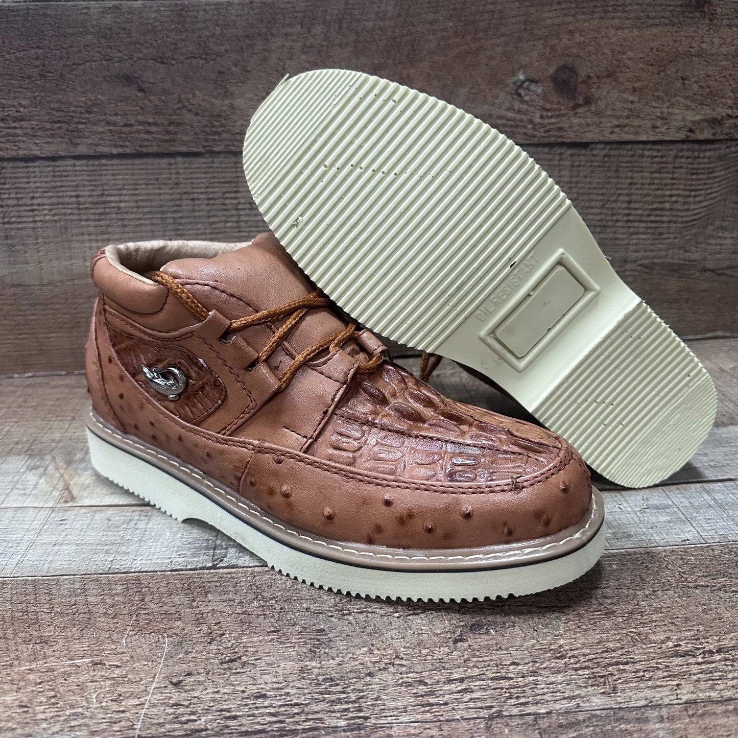 Men’s Crocodile/Ostrich Print Leather Shoes Est.1214 Ave Coco