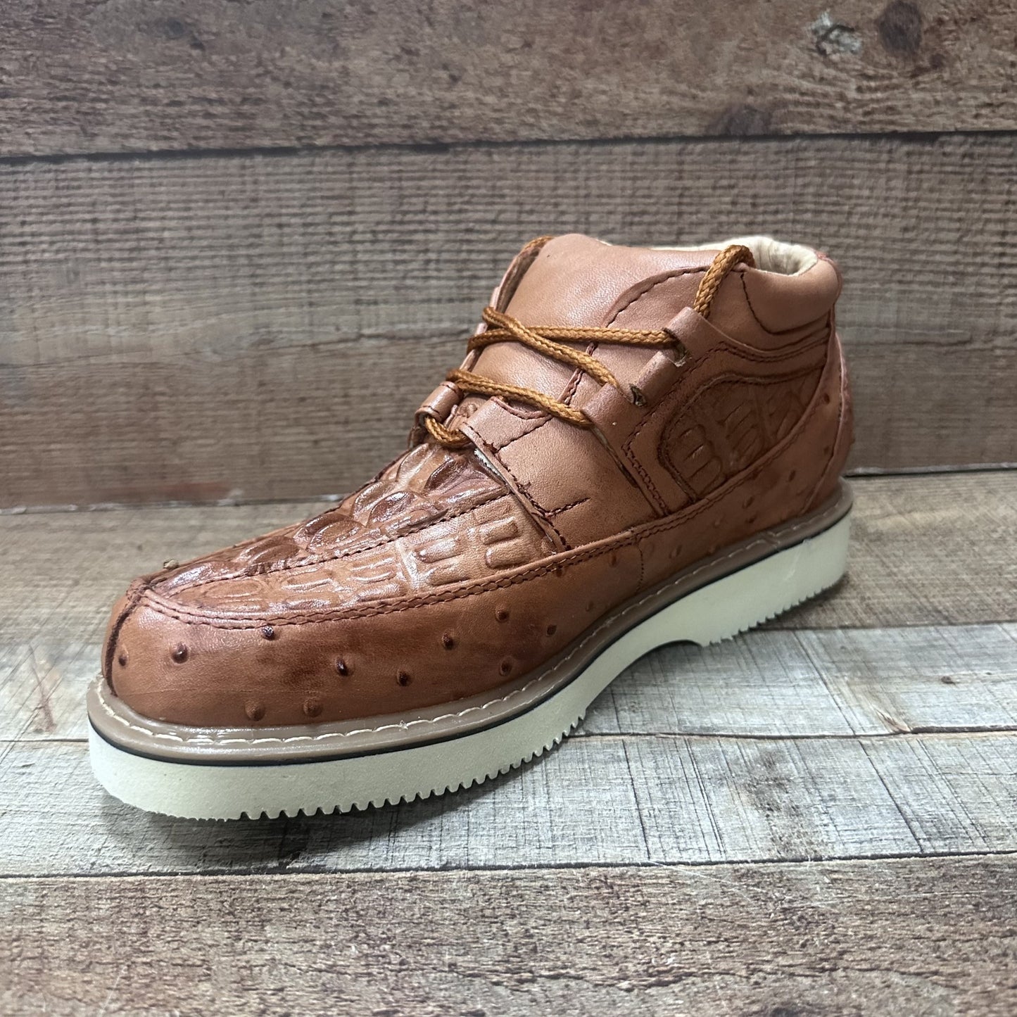 Men’s Crocodile/Ostrich Print Leather Shoes Est.1214 Ave Coco
