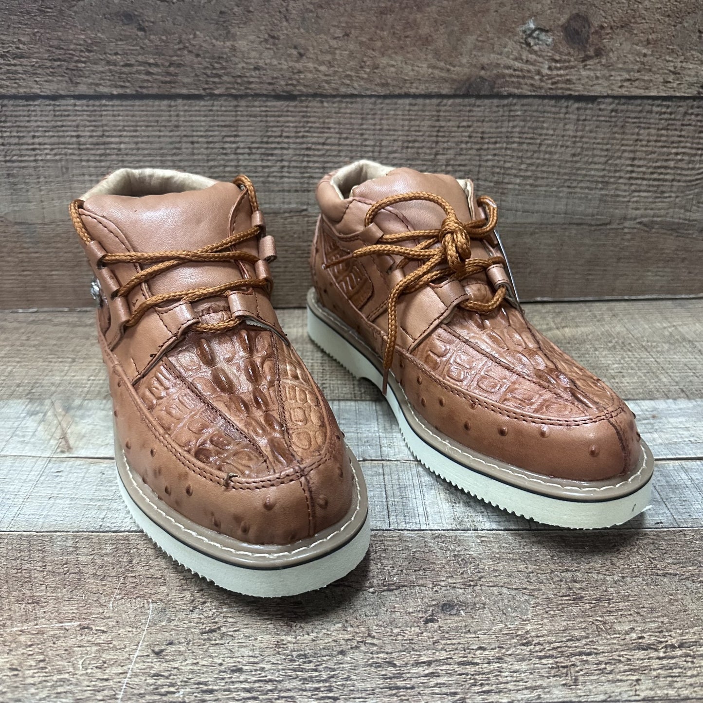 Men’s Crocodile/Ostrich Print Leather Shoes Est.1214 Ave Coco