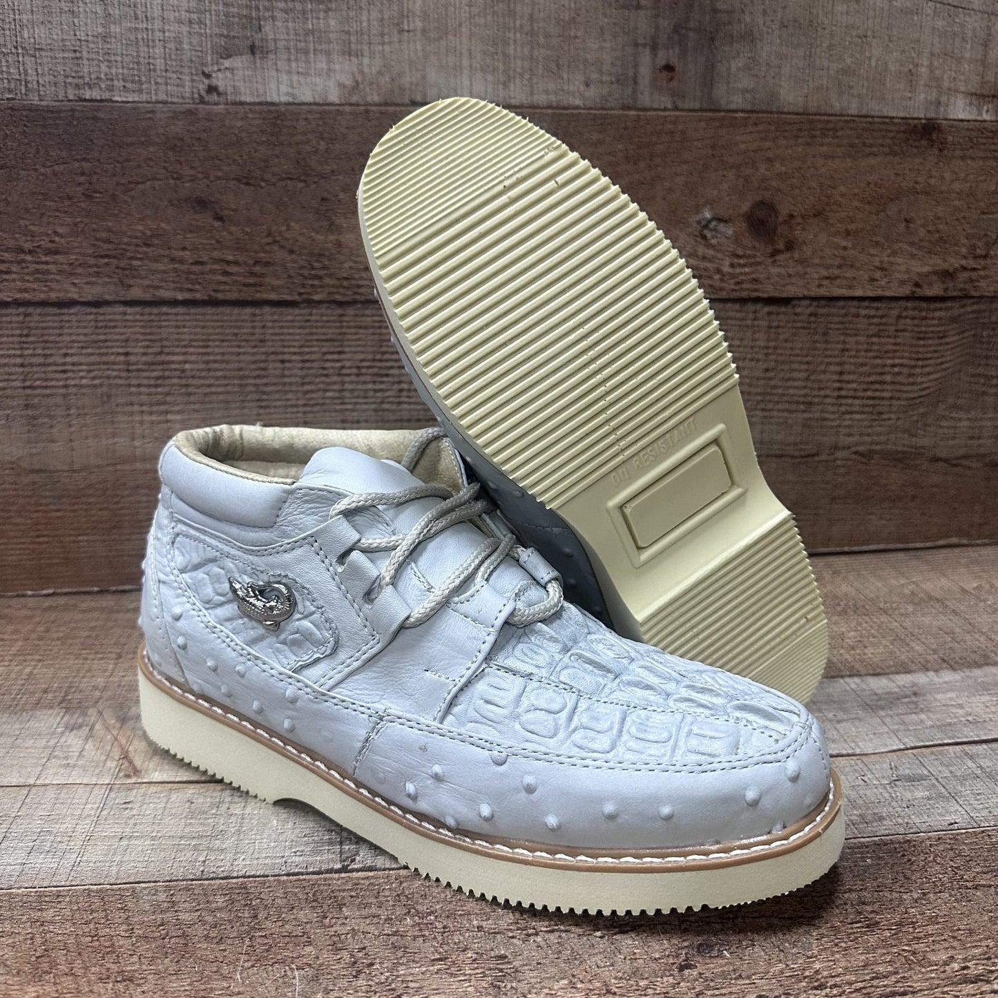 Men’s Crocodile/Ostrich Print Leather Shoes Est.1214 Ave Coco