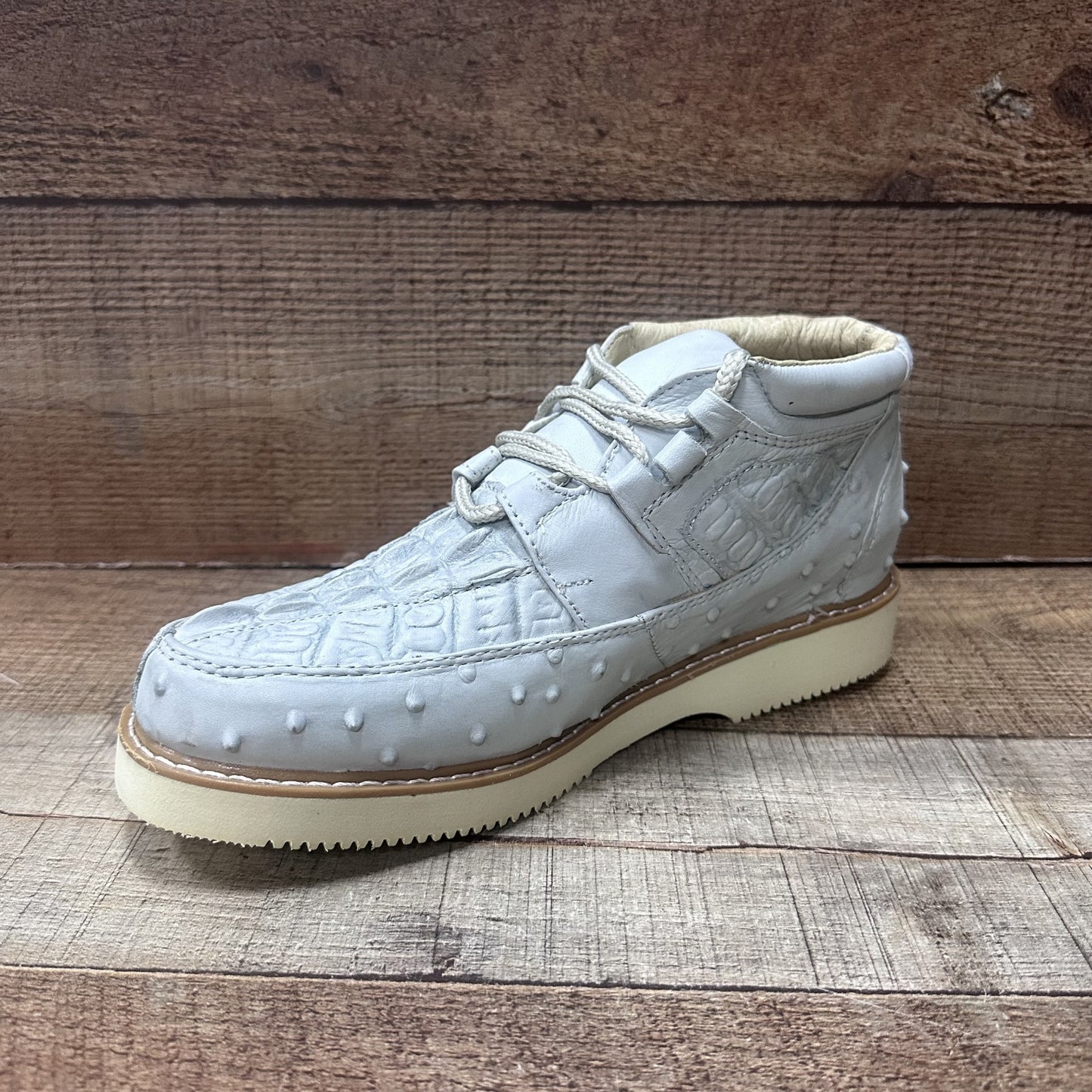 Men’s Crocodile/Ostrich Print Leather Shoes Est.1214 Ave Coco