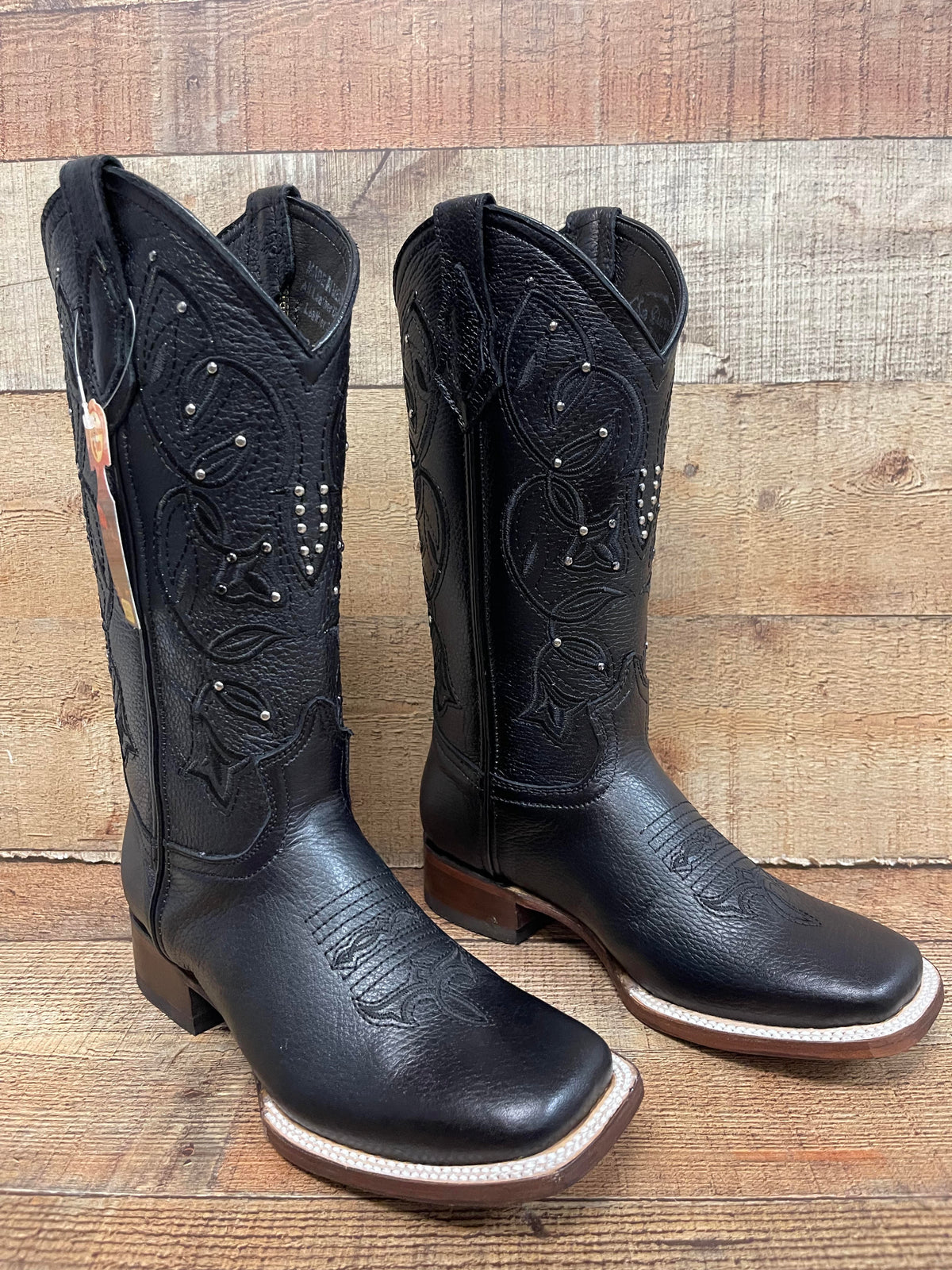 Women's Western Genuine Leather Square Toe Cowgirl Boots Handmade in Mexico Est.116
