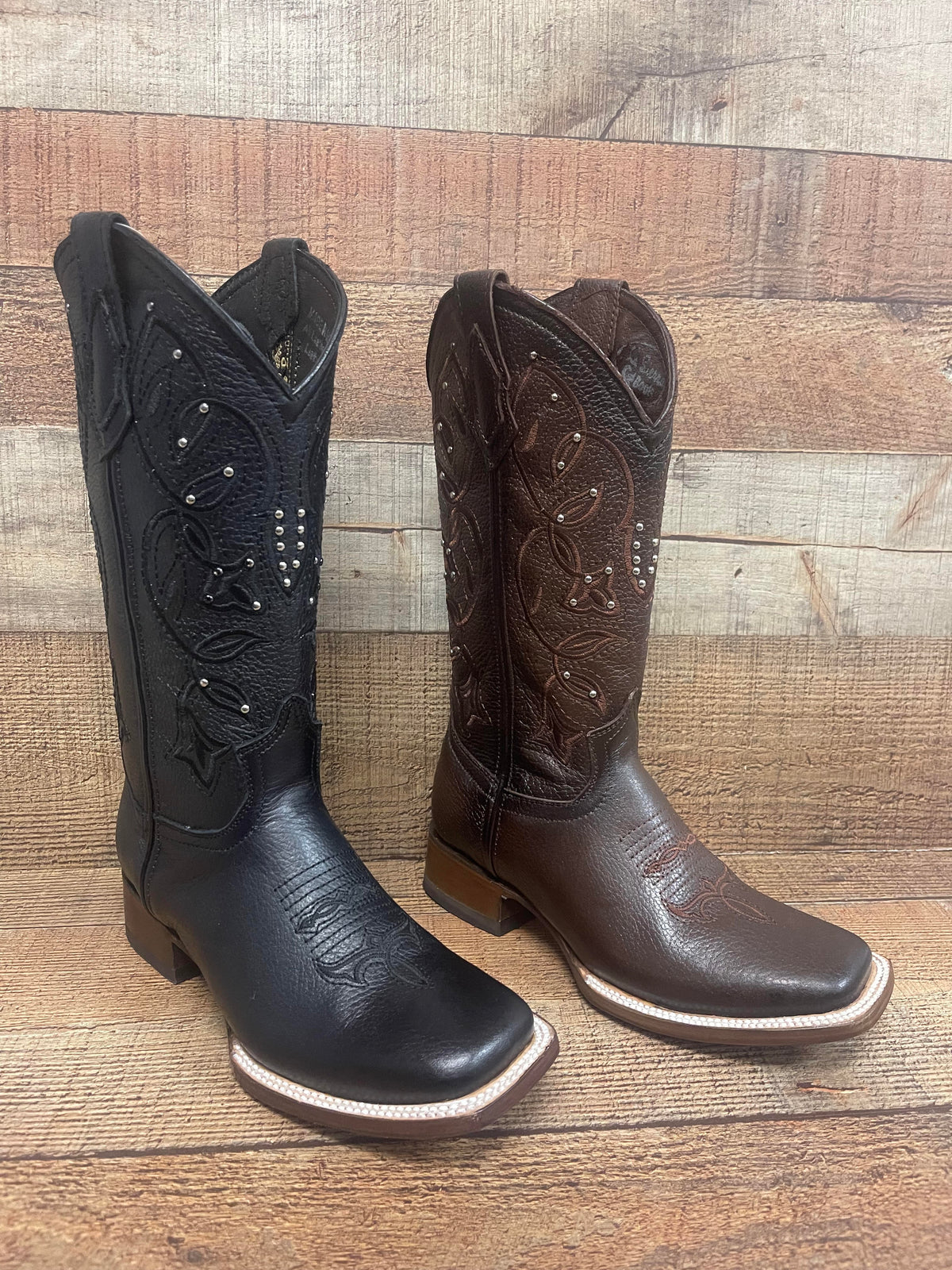 Women's Western Genuine Leather Square Toe Cowgirl Boots Handmade in Mexico Est.116