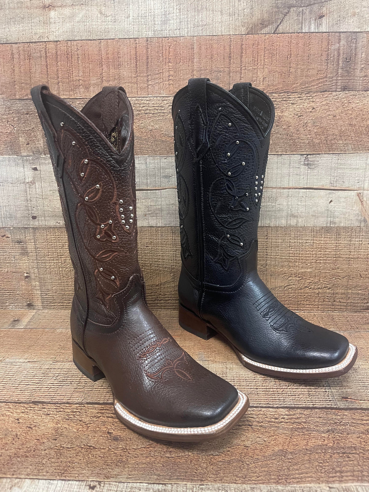 Women's Western Genuine Leather Square Toe Cowgirl Boots Handmade in Mexico Est.116