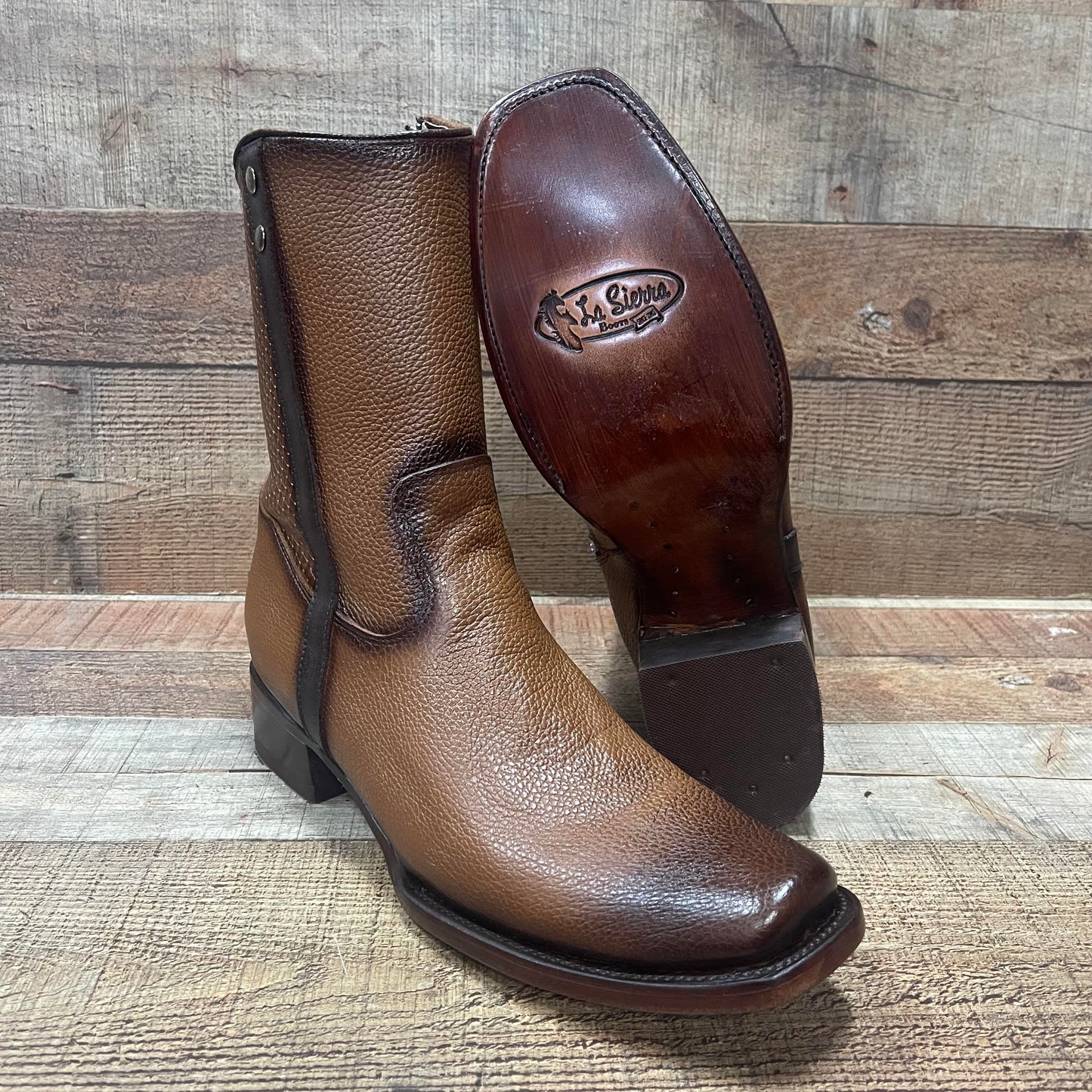 Men's Western Cowboy Zipper Genuine Leather Boots Dubai Toe Est. 261