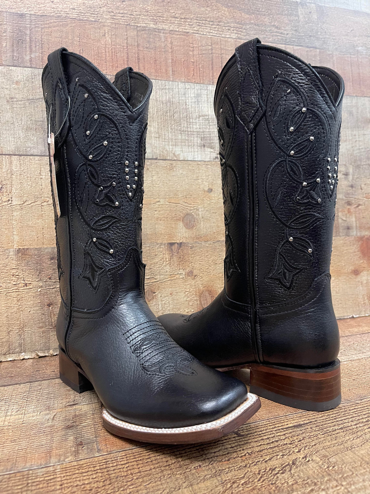 Women's Western Genuine Leather Square Toe Cowgirl Boots Handmade in Mexico Est.116